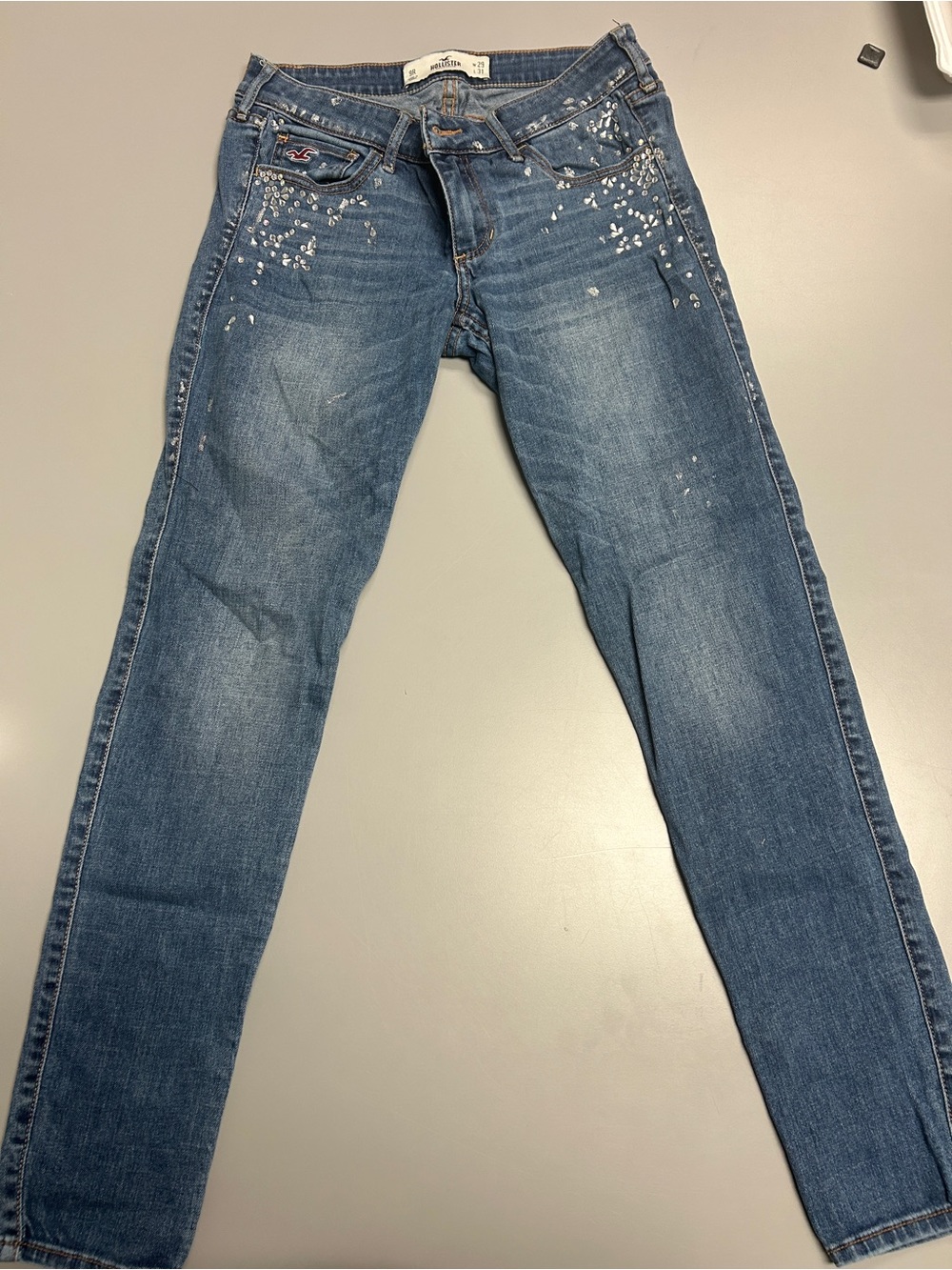 Hollister Crystal Embellished Skinny Jeans Size 29